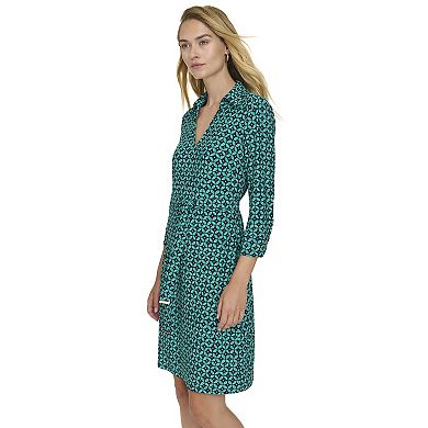 Women's Harper Rose Long Sleeve Collar Neck Tie Belt Dress