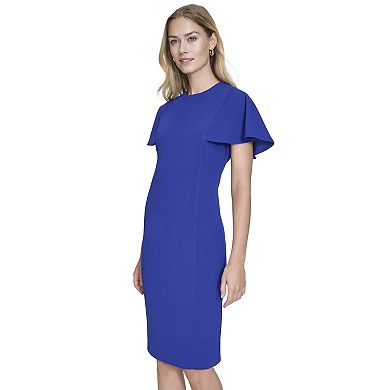 Women's Andrew Marc Short Cape Sleeve Sheath Dress