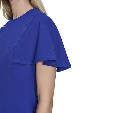 Women's Andrew Marc Short Cape Sleeve Sheath Dress