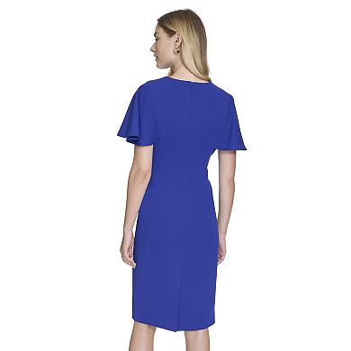 Women's Andrew Marc Short Cape Sleeve Sheath Dress