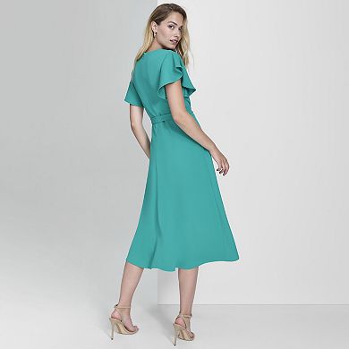 Women's Andrew Marc Sleeveless Zipper Neck Fit & Flare Dress