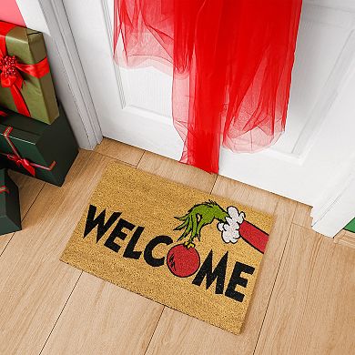 Dr. Seuss' How the Grinch Stole Christmas Welcome Natural Coir Doormat