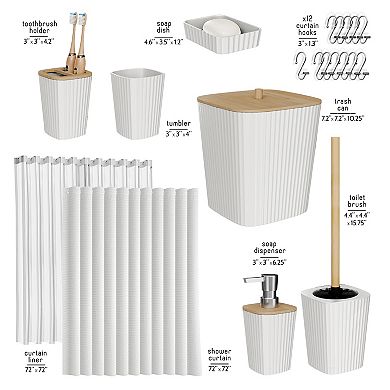 Clara Clark Bathroom Accessories Set with Rug