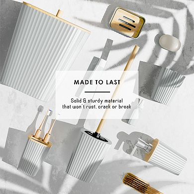 Clara Clark Bathroom Accessories Set with Rug