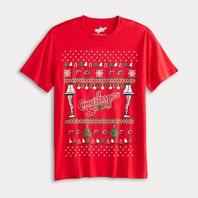 Men's A Christmas Story Ugly Sweater Style Graphic Tee
