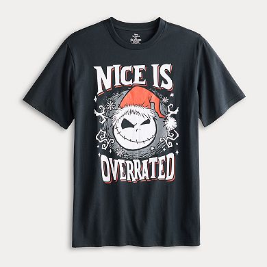 Disney's The Nightmare Before Christmas Jack Skellington Nice Is Overrated Men's Graphic Tee
