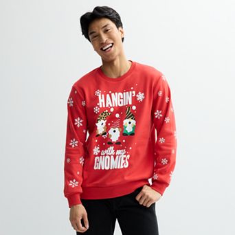 Men's Holiday Hanging with My Gnomies Crewneck Graphic Sweatshirt