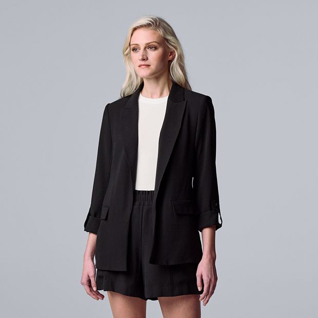 Women s Simply Vera Vera Wang Roll Tab Relaxed Blazer