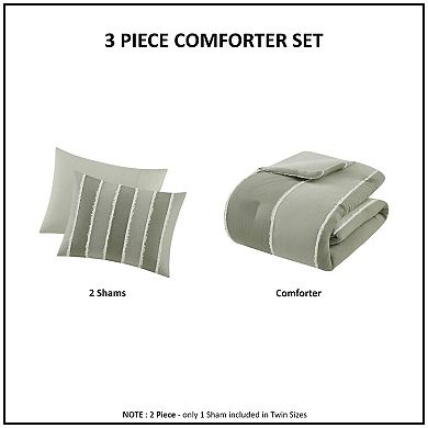 INK+IVY Shay 3-Piece Striped Cotton Comforter Set