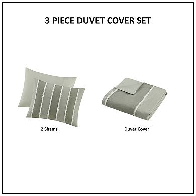INK+IVY Shay 3-Piece Striped Cotton Duvet Cover Set