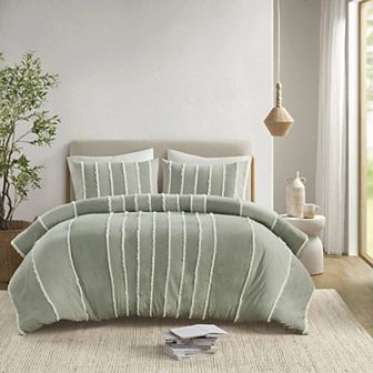 INK+IVY Shay 3 pc Striped Cotton Duvet Cover Set