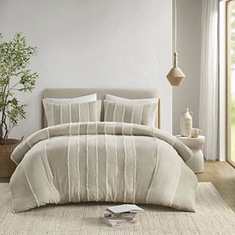 INK+IVY Shay 3 pc Striped Cotton Duvet Cover Set