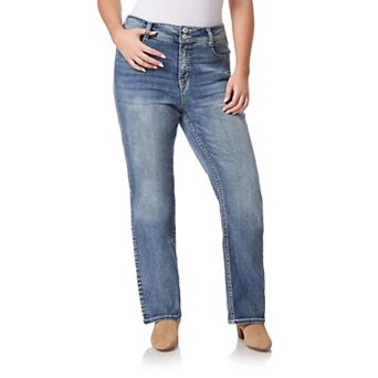 Juniors' Plus Size WallFlower Insta Stretch Luscious Curvy Bling Bootcut Jeans