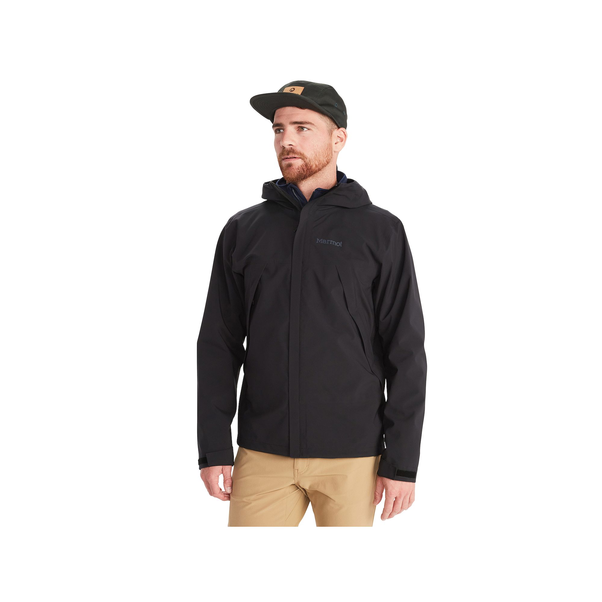 Mens Marmot PreCip Eco Pro Hooded Rain Jacket, Size: Small, Black
