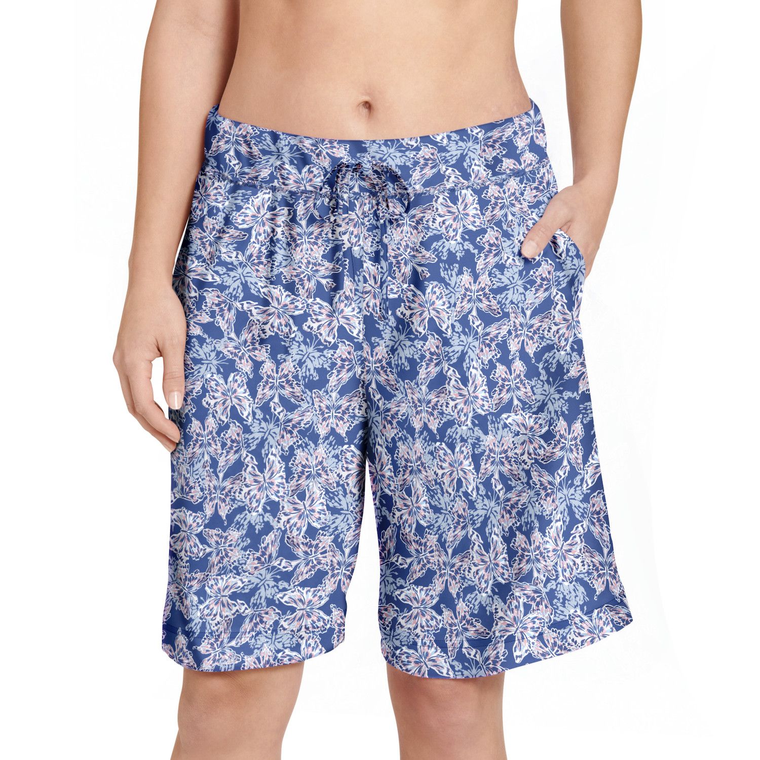 HEARTNICE 2 Pack Women's Rayon Pajama Shorts - Knee-Length Lounge Bermuda Shorts With Pockets