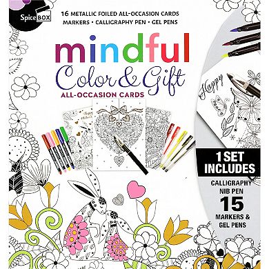SpiceBox Sketch Plus: Mindful Color and Gift All-Occasion Cards Kit