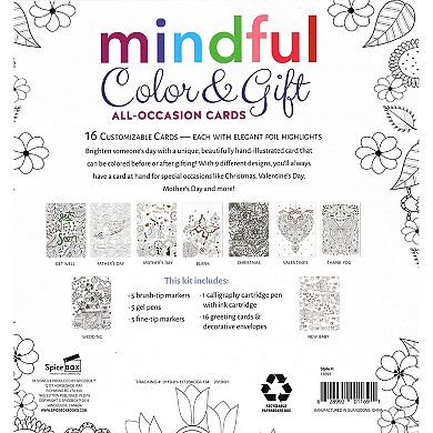 SpiceBox Sketch Plus: Mindful Color and Gift All-Occasion Cards Kit