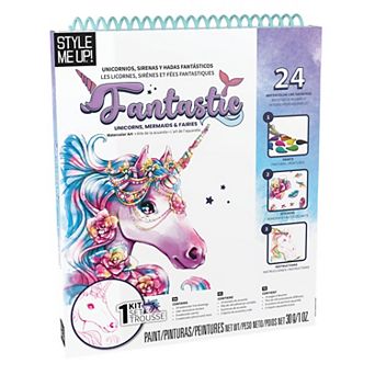 SpiceBox Style Me Up Fantastic Unicorn, Mermaids, and Fairies Watercolor Painting Kit