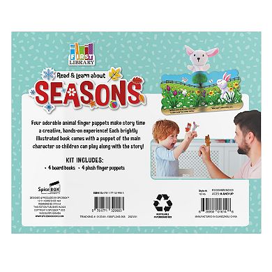 SpiceBox First Library Four Seasons: 4 Die-Cut Board Books with Finger Puppets