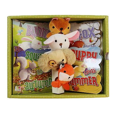 SpiceBox First Library Four Seasons: 4 Die-Cut Board Books with Finger Puppets