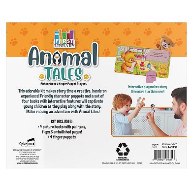 SpiceBox First Library Animal Tales: Interactive Board Books with Finger Puppets