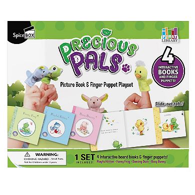 SpiceBox First Library Precious Pals: Interactive Board Books with Finger Puppets