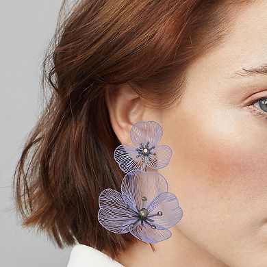 Simply Vera Vera Wang Flower Double Drop Earrings