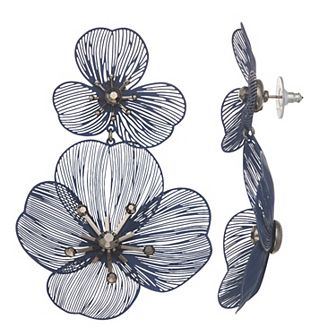 Simply Vera Vera Wang Green Flower Double Drop Earrings