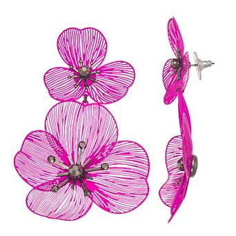 Simply Vera Vera Wang Green Flower Double Drop Earrings