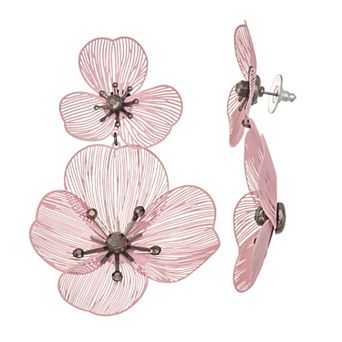 Simply Vera Vera Wang Green Flower Double Drop Earrings