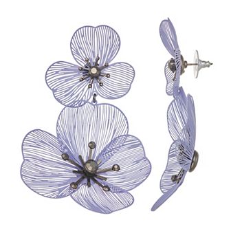 Simply Vera Vera Wang Green Flower Double Drop Earrings