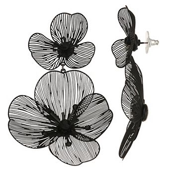 Simply Vera Vera Wang Red Flower Double Drop Earrings