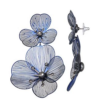 Simply Vera Vera Wang Red Flower Double Drop Earrings