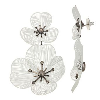 Simply Vera Vera Wang Red Flower Double Drop Earrings