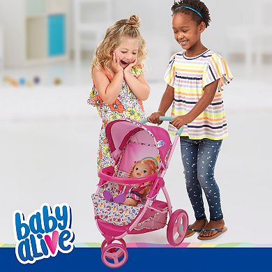 509 Crew Baby Alive Doll Jogging Stroller - Pink & Rainbow
