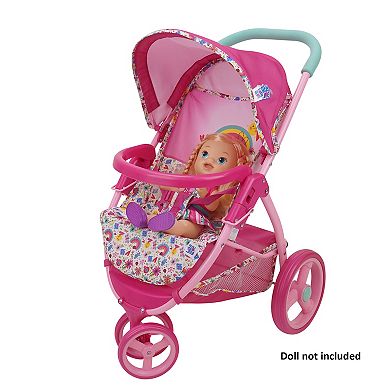 509 Crew Baby Alive Doll Jogging Stroller - Pink & Rainbow