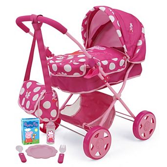 509 Crew Peppa Pig 7 pc Baby Classic Doll Pram Playset