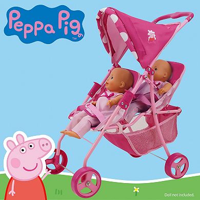 509 Crew Peppa Pig Doll Pretend Play Twin Stroller