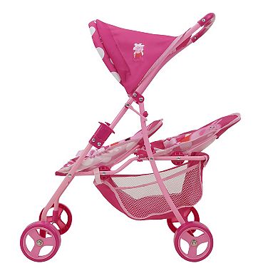 509 Crew Peppa Pig Doll Pretend Play Twin Stroller