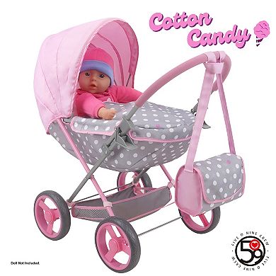 509 Crew Cotton Candy Pink Pretend Play Doll Deluxe Pram