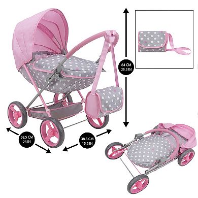 509 Crew Cotton Candy Pink Pretend Play Doll Deluxe Pram