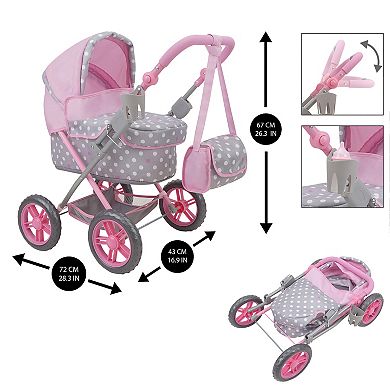 509 Crew Cotton Candy Pink Amanda Pretend Play Doll Pram