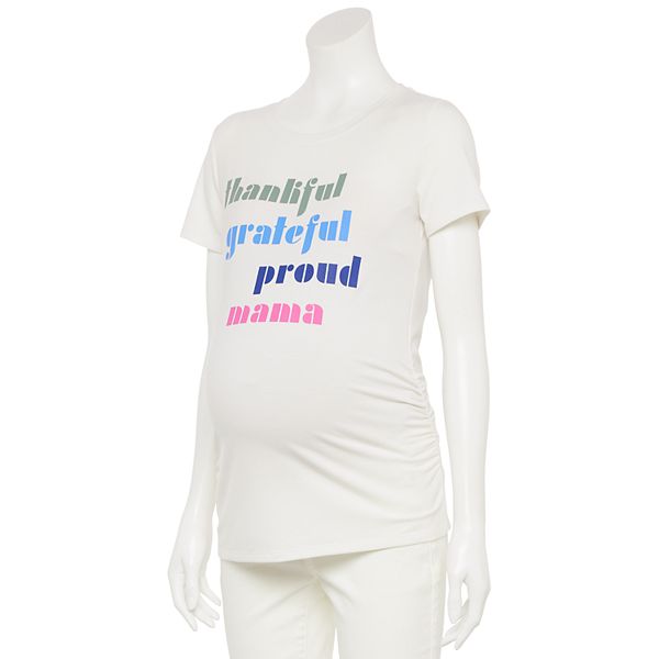Maternity Sonoma Goods For Life® Fitted Crewneck Graphic Tee - Thankful Mama (XS-MAT)