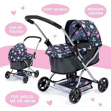Bayer Design Dolls Pram Starter - Blue Pink, Stars