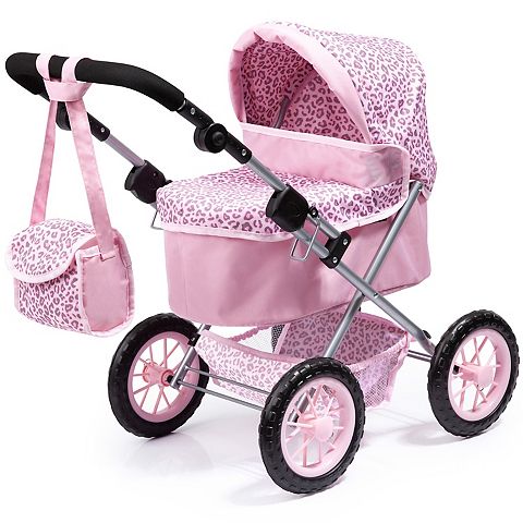 Bayer Design Dolls Trendy Pram - Pink, Animal Print