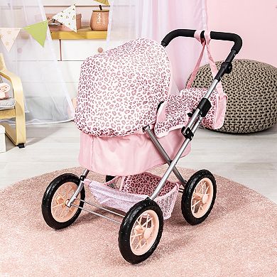 Bayer Design Dolls Trendy Pram - Pink, Animal Print