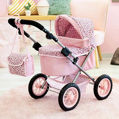 Bayer Design Dolls Trendy Pram - Pink, Animal Print