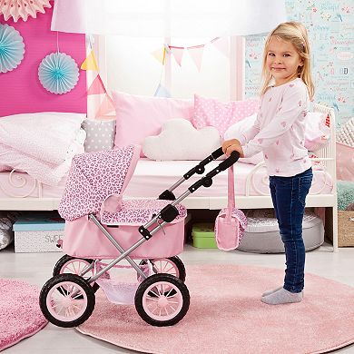 Bayer Design Dolls Trendy Pram - Pink, Animal Print