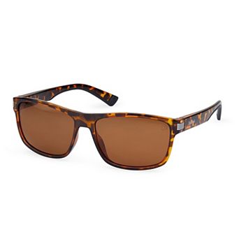 Men's Timberland 57mm Rectangular Polarized Sunglasses