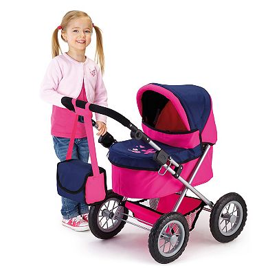 Bayer Design Dolls Trendy Pram - Blue, Hot Pink, Butterfly